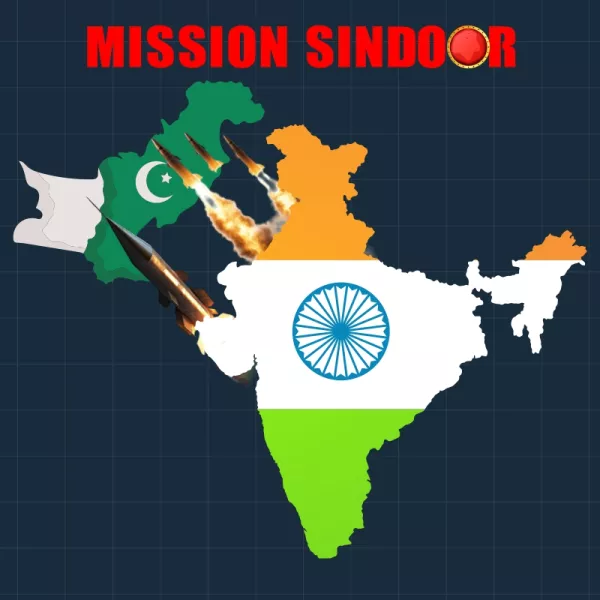 Map showing India and Pakistan, highlighting key strategic military locations, including air defence systems such as the S-400